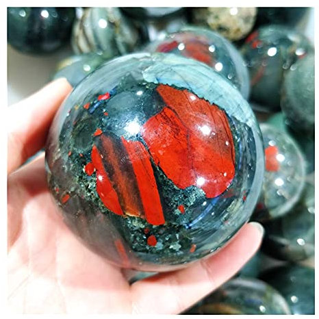 Cristallo Naturale Grezzo Sfera di Pietra di Sangue Africana Naturale Sfere burattate Cristalli e Pietre ReikiOrnamento Feng Shui (Size : Light Green)