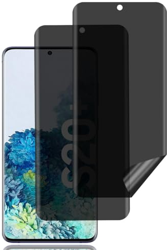 Protection D'écran Anti-Espion pour Samsung Galaxy S20 Plus/S20+ 5G/4G | [2 Pièces] Privacy Film TPU Flexible,Compatible ID d'Empreinte Digitale,Privacy Protection Protecteur Écran pour Galaxy S20+