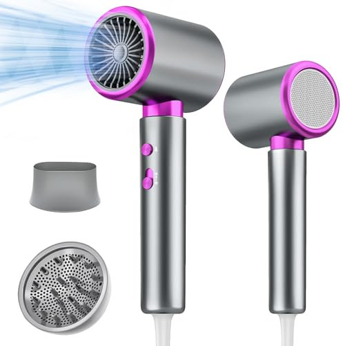 CUBTEM Professioneller Föhn,2400W Ionen Haartrockner Fön,Reisefön,Schnelltrockner Haarföhn,3 Temperaturen/ 2 Geschwindigkeiten,Überhitzungsschutz,Heimstyling-Salon Anwendbar (Grau)