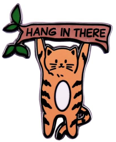 Hang in Tree Cute Cat Enamel Pin Cartoon Cat Hang in Tree Lapel Badge Pin Animal Branch Brooches Pin Clothing Bags Backpacks Jackets Hat Accessories Gifts