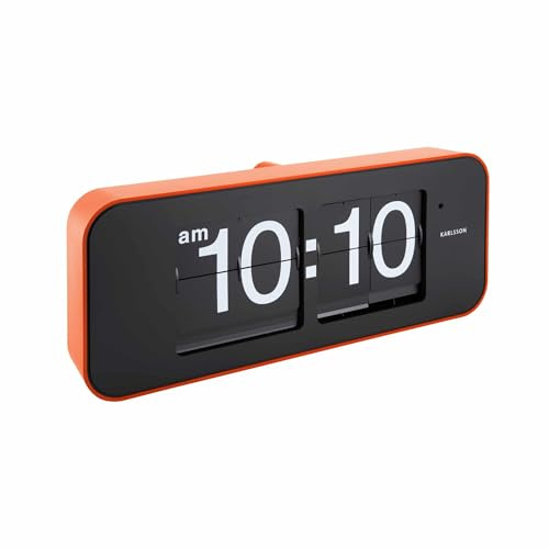 Karlsson Wanduhr Wide Flip - Orange - 40.5x9x16.5cm | Rechteck - skandinavisch - PVC - Wanduhr Modern Wohnzimmer - Wanduhren
