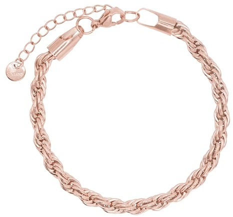 Heideman Armband Damen aus Edelstahl rosegold farbend poliert Armkette für Frauen mit verstellbarem Karabinerverschluss