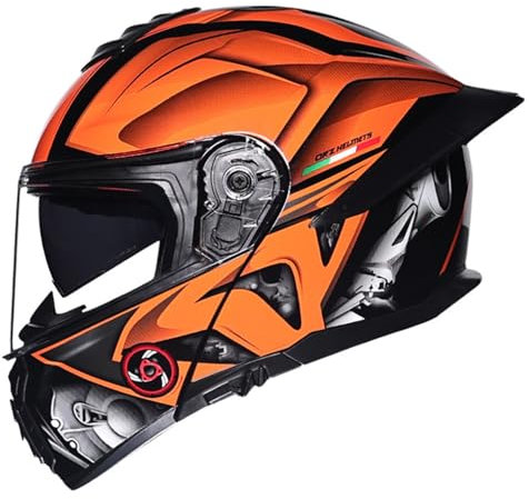 Motorradhelm Klapphelm Integralhelm DOT/ECE-Zugelassener Verkehrssicherheit Robuster Leiser Motorrad Helm Rollerhelm Sturzhelm mit Doppelvisier Sonnenblende Damen Herren Erwachsene 15,XXXL=65~66