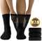 Niorasen Mens Extra Wide Loose Diabetic Socks, 3 Pairs Bamboo for Swollen Feet & Legs, Elastic Soft Top Breathable Seamless