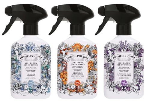 Pourri Botanical Raumduft - Das Green Garden Set - 3 dezente Lufterfrischer - als Spray für Bettwäsche oder zum Auffrischen von Bettzeug, Polsterware oder Mülleimern - 3 x 325 ml