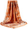 Schal Schwarz Cabrio Kopfbedeckung Damen Schal Damen Frühling Prints Satin Cashew Flower Prints Quadratischer Schal Schal MüTze Set Damen Leichter Schal Damen Schal (Coffee, One Size)