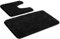 Myting Bad Teppiche Set Weich Mikrofaser Badematte Schwarz, Badezimmerteppich Set 2 Teilig Badvorleger Waschbar Duschvorleger rutschfest, Flauschiger Badteppich und wc Teppich mit Ausschnitt