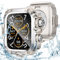 Kamita Funda Impermeable Compatible con Apple Watch SE/6/5/4 44mm, PC Bumper Case con Protector de Pantalla de Cristal Templado, Carcasa de Protección Cobertura Total para iWatch 44mm(StarlightPlata)