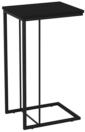 URBNLIVING C Shaped Side End Table for Coffee, Snacks, Living Room, Bedside, Under Sofa - Metal Frame with Easy-Clean MDF Top - Compact Table for Small Spaces - Ideal for Bedroom, Lounge, or Kitchen