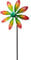 Kinetic Art Windspiel Metall Windrad kugelgelagert - Windmühle inkl. Bodenanker wetterfest standfest ideal für Terrasse und Garten (Flower Multi-Color, Single)