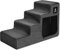 OneTigris Hundetreppe für Kleine Hunde 57cm, Treppe 4 Stufen Stabiler Metallträger Rutschhemmend, Seite mit Stauraum Geeignet für Kleine Oder Alte Hunde und Katzen Grau