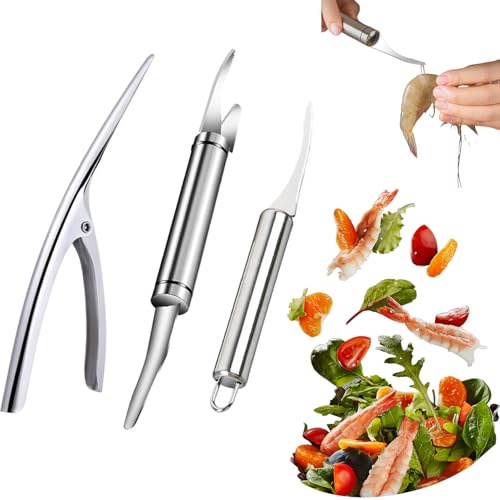 Esshogo Garnelen Line Messer, Shrimp Peeler, Garnelen Line Messer, Garnelen Reinigungswerkzeug, Garnelenschäler, Garnelenreiniger, Garnelen Shell Messer