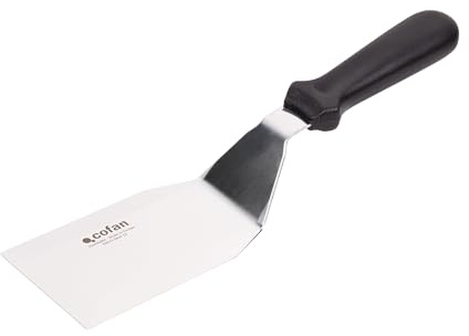 Cofan Abgewinkelter Grillwender aus Edelstahl | ergonomischer Griff | Ideal für Grills, Planken und Braten