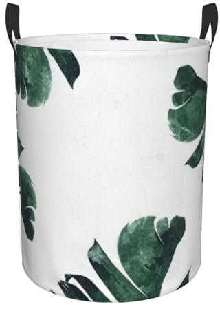 Panier à linge rond imprimé feuilles de palmier panier de rangement panier à linge linge vêtements jouets