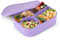 Fiambrera con 4 Compartimentos, 1300 ml Gran Capacidad Lunch Box Portátil Silicona Fiambrera, Libre BPA, Hermetica Fugas Bento Box para Lavavajillas（Púrpura）