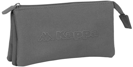 safta Kappa Basics Federmäppchen für Kinder, ideal für Kinder im Schulalter, bequem und vielseitig, Qualität und Widerstandsfähigkeit, 22 x 3 x 12 cm, grau, M, Casual