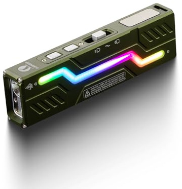 LUMINTOP MoonBox 3.0 1200LM 115M Range Multi-Functional Smart Flat EDC Flashlight LED Screen Mini UV Light USB-C Charging Powerful Magnetic Side Work Light