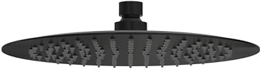 Balneo Tête de Douche - Noir - Acier Inoxydable AISI 304 - Rond 250mm - Tête de Douche Pluie Haut Débit 19L/Min - 7 Couleurs Disponibles - Pression 1-3 Bars - Tete de Douche Relaxante Casade