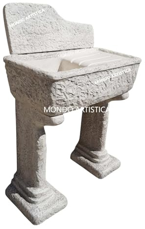LAVANDINO LAVABO VASCA PILOZZO FONTANA PER CUCINA DA ESTERNO GIARDINO IN CEMENTO MARMO ALTEZZA 113 CM