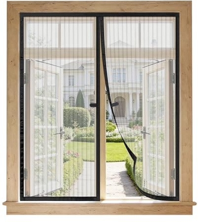 Moustiquaire Fenêtre Magnétique 60x80cm, Fermeture Automatique, Maille Ultra Fine Sans Perçage, Aimanté pour Fenêtres, Portes de Balcon et Baies Vitrées, Installation Facile, Noir