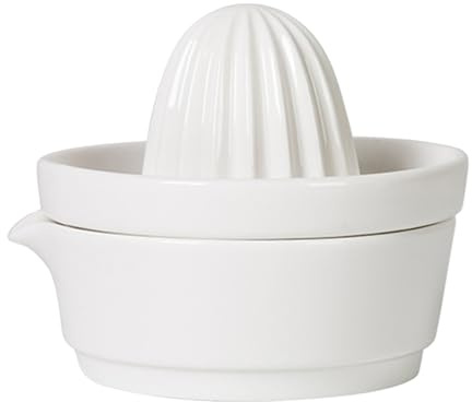 HAKIDZEL Manual Fruit Juicer Ceramic Squeezer White Labor-saving Easy Pulp Separation Lightweight Kitchen Decor for Home Use