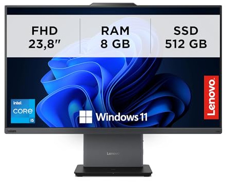 Lenovo - ThinkCentre Neo 50. Gen 5, 24 Zoll All-in-One-PC, professioneller Computer Windows 11 Pro, Intel Core i5-13420H, RAM 8 GB DDR5, 512 GB SSD NVMe - FHD IPS Display, Wi-Fi 6, USB-C und HDMI