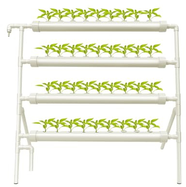 XYCHAO Sistema di coltivazione idroponica a 36 fori, 4 livelli, un lato, sistema di coltivazione idroponica, sistema di coltivazione di piante senza terra, con pompa dell'acqua per casa, balcone