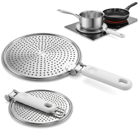 Premium Stainless Steel Heat Diffuser Plate for Gas and Electric Stove - Double Thickening Simmer Plate & Flame Spreader for Even Cooking - Heat Conducting Hob Ring