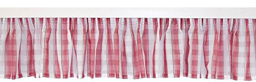 SeGaTeX home fashion Querbehang zur Küchengardine „Melli in Rot“ mit Reihband rot-Weiss-kariert Bistrogardine 30 x 400 cm