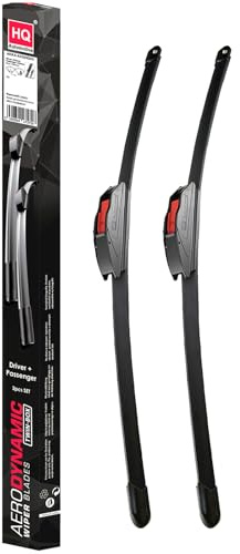 HQ Automotive 26 in + 26 in Front Wiper Blades, J-Hook | 26 in + 26 in, pre-installed J-hook; fits Nissan NV400; Vauxhall Movano; Renault Master 2010 onwards