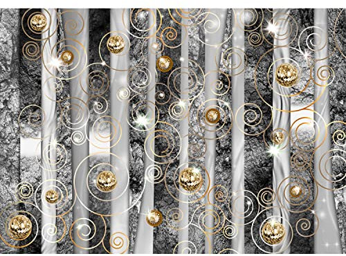 Runa Art Fototapete 3D Abstrakt Diamant 352 x 250 cm Vlies Tapeten XXL Moderne Wandtapete Wohnzimmer Schlafzimmer Grau 9372011c