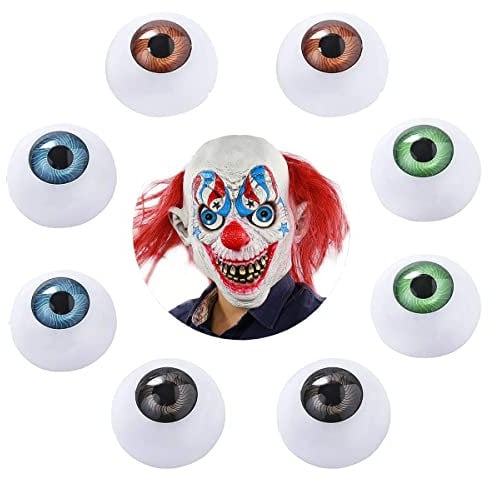 Healifty Halloween Eyes Scary Eyes 8 Hollow Plastic Eyeball Halloween Horror Props Craft Eyes