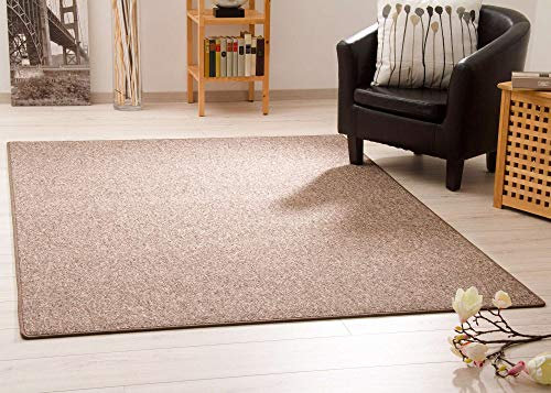 Steffensmeier Teppich Meddon XL | Robuste Schlinge für Esszimmer Küche Flur Hobbyraum Büro in Braun, GUT Siegel, Größe: 140x200 cm