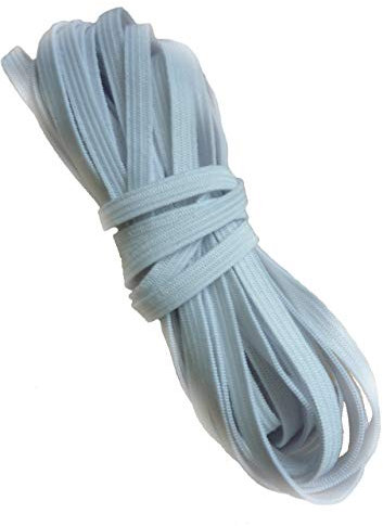kennydoo Gummilitze Gummiband 6mm breit weiß super elastischer Gummi Kochfest für Maske Nähgummi Flachbandgummi Meterware (50 Meter) 0,88€/1m