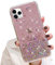 LCHULLE Pink Girls Glitter Case for iPhone 12 Pro Max - Clear TPU Bumper Silicone Case with Sparkle Bling Paillette Design
