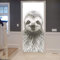 A.Monamour Türtapete Selbstklebend Türfolie Türposter 3D Porträt Eines Niedlichen Lächelnden Faultier Tier Das Skizzen Zeichnet Vinyl Folie Türdeko Tapete Wandbild Türaufkleber Türtattoo 77 x 200 cm