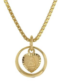 trendor Taufring mit Amorherz Gold 585 an goldplattierter Silberkette 75120-38 38 cm