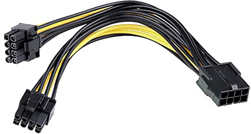 Bolwins L28S - Cable de alimentación PCI Express de 8 pines a 2 x 8 pines (6+2) para tarjeta gráfica de 25 cm