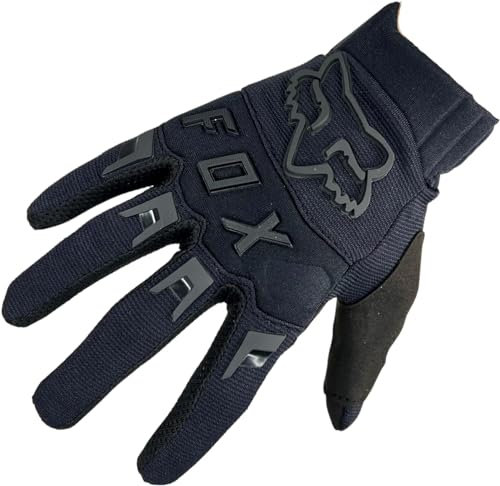 FoxGloves Fox Dirtpaw Glove Fahrrad MTB/MX Cross Langfinger Knöchelschutz Handschuhe (Schwarz/Logo Schwarz, M = Medium)