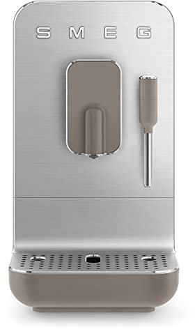 Smeg BCC02TPMUK Bean to Cup Coffee Machine, Retro 50's Style, Steam Wand, Matte Taupe