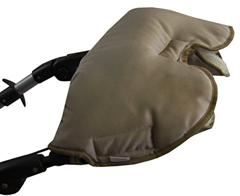 BAMBINIWELT Muff Handwärmer Handschuh für Kinderwagen Buggy mit Lammwolle für warme Hände universal UNI (cappuchino)