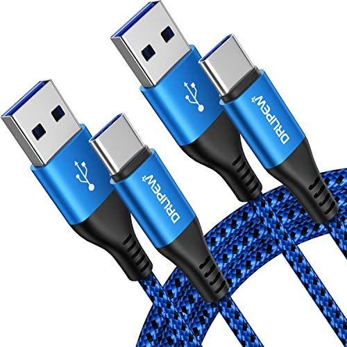 Long USB C Charger Cable 2M 3M 2 Pack, USB Type C Fast Charhing Cable for PS5 Controller,Nintendo Switch, Samsung Galaxy S10 S20 S21 S10e S9 S8 Plus A71 A81 A91 A40 A50 A60 A70 A80 A90,LG G8 V20 G7