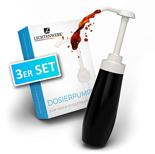 LICHTENWERK® Sirup Dosierer kompatibel mit Pepsi & SodaStream Sirup [SodaPump - Das Original] - Praktische Sirup Dosierpumpe passgenau für z.B. Pepsi, 7-Up, Mirinda UVM. - Dosierhilfe