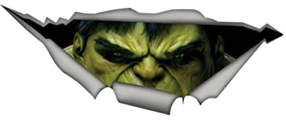 MUEdie 13 cm X 5 cm Decalcomania del Vinile Autoadesivo per Hulk Torn Metallo Decalcomania Adesivi per Auto Divertente Finestra Paraurti 3D Car Styling Accessori Auto