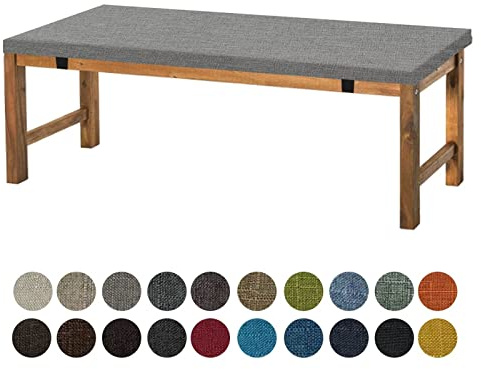 Aselbia Bankauflage Sitzkissen 60X45X5CM,Waschbare Rutschfestes Bankkissen Sitzauflage Bequeme Bankpolster für Bank, Fensterbank, Gartenmöbel, Terrasse, Drinnen,Dunkelgrau