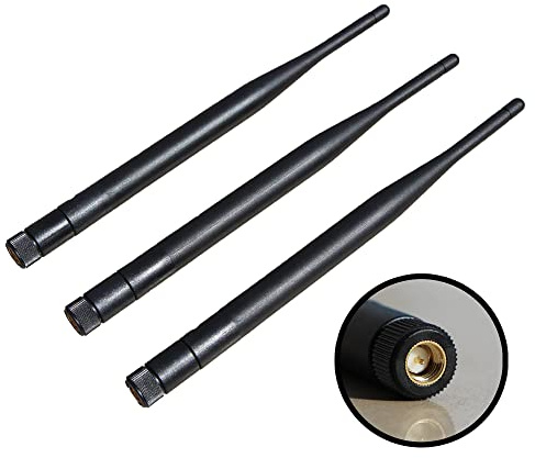 Universal 2.4ghz Band 7DBI high gain Antenna Accessories SMA Interface for WiFi Wireless Network Router Surveillance Cameras and Other Wireless Devices (1 Pack of 3pcs)