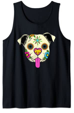 Sugar Skull Englische Bulldogge Hundebekleidung, Tag der Toten Tank Top