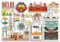 A5 Aufkleberbogen Delhi Sehenswürdigkeiten Vinyl Aufkleber – New India Indian Map Flughafen Briefmarken Skyline Flagge Reise Urlaub Stadt Reise Scrapbooking Gepäck #79105