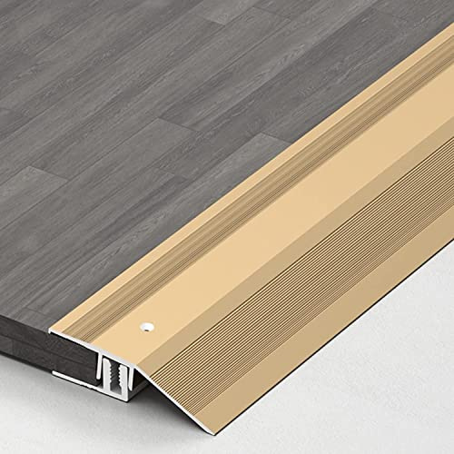 Metal Transition Strips for Laminate Flooring,Carpet to Tile Threshold Edging Trim Wide 4.3 5.5 cm,Gold Length 135cm