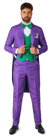 Suitmeister Herren Joker Anzug - Offiziell lizenziertes Fasching, Halloween & Karneval Kostüm - für Partys & Parade